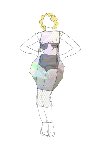 Costume design rendering 'Shen Te' (c) Marg Horwell